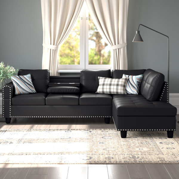 Lark Manor Louvenia 2 Piece Vegan Leather Chaise Sectional & Reviews